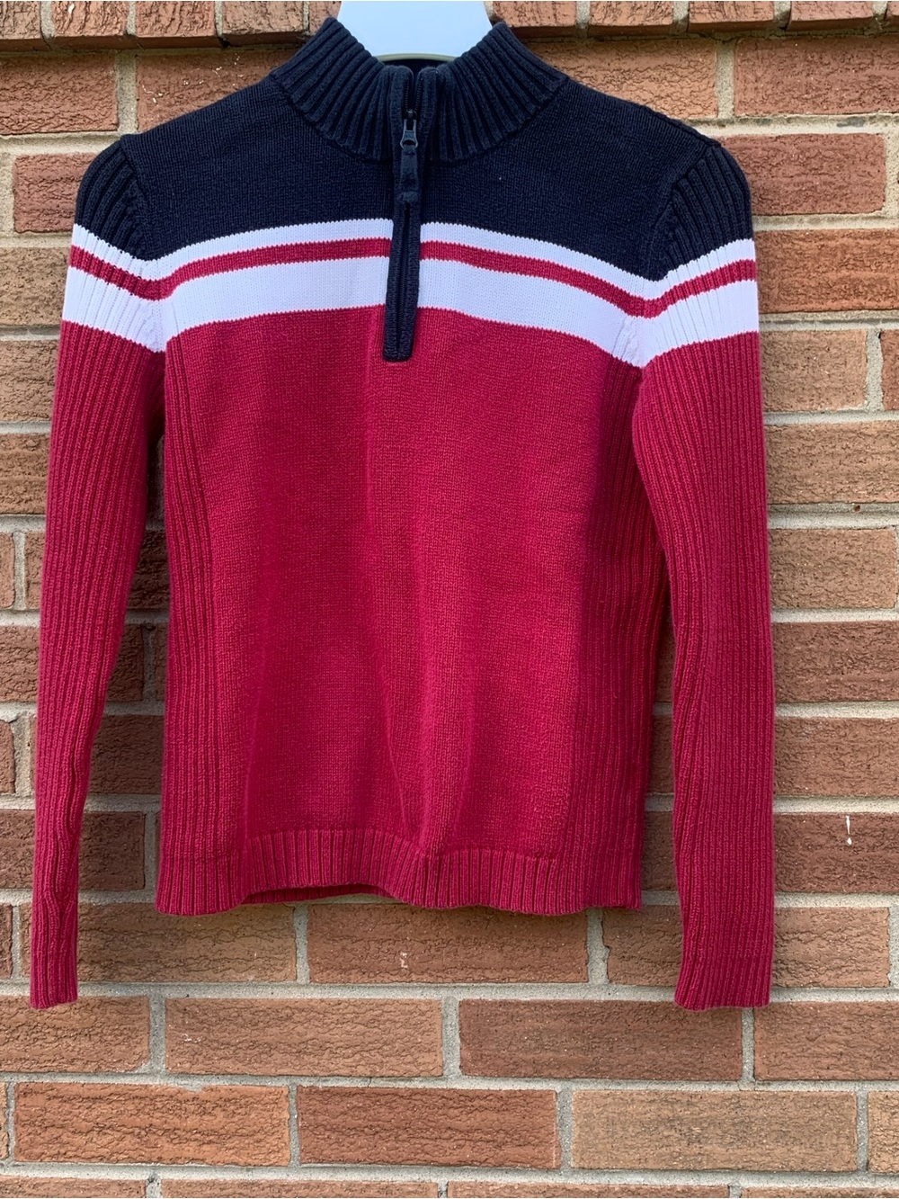 Women’s  Half-Zip Colorblock Sweater - Size Medium Saint John’s Bay